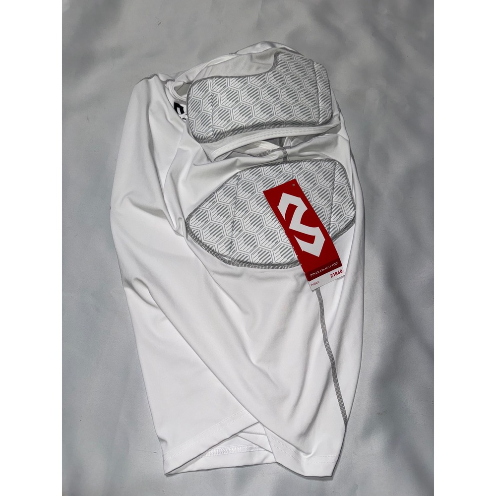McDavid Rival 3-Pad Integrate Football Shirt Mens Small White Padded Compression